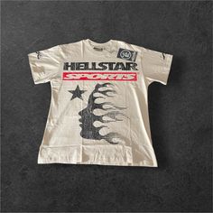 Authentic Brand New Hellstar Sports Family T-Shirt Available Size: Medium Tags And Everything Included Can Verify With Hellstar Website Working With Peoples Just Send A Dm Sporty T-shirt With Front Print For Streetwear, Sportswear Crew Neck T-shirt With Graphic Print, Casual T-shirt With Front Print For Sports Events, Casual Short Sleeve T-shirt With Star Logo, Sporty White Tops With Front Print, Sporty White Top With Front Print, White Sporty Top With Front Print, Sportswear Fan Merch Crew Neck Top, Sportswear Fan Merchandise Crew Neck Top