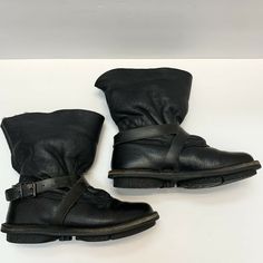 Trippen Leather Boots Faux Fur Lined Size 8 Cyberpunk, Leather Boots, Faux Fur, Women Shoes, Boots, Leather, Women Shopping, Color, Black