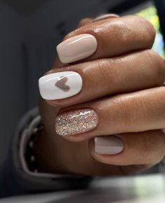 Beautiful Nails Ideas, Gel Nails Shimmer, Trending Nails Now, Cute Gel Manicure Ideas, Gel Nail Manicure Ideas, Gel Nails With Nail Art, Cute Gel X Nails, Cute Gel Manicure, Gel Nails Ideas Winter