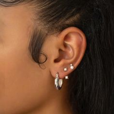 These thick hoop earrings are your new staple hoops. Easy to put on and take off. Sterling Silver Hypoallergenic, lead and nickel free Height 0.8in(20mm) x Width 0.2in(5.4mm) Latch, Click to close #E466-S Trendy Hypoallergenic White Gold Hoop Earrings, Classic Hoop Piercings, Tarnish Resistant, Classic Tarnish Resistant Hoop Piercings, Classic Tarnish-resistant Hoop Piercings, Everyday Hoop Piercings With Matching Earrings, Classic Nickel-free Hoop Piercings, Trendy Round Piercings For Everyday, Hypoallergenic Hoop Piercings, Nickel-free Hoop Piercings For Everyday