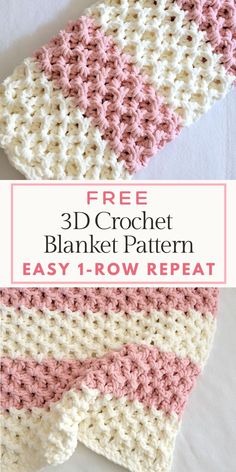 This 3d crochet blanket free pattern is a gorgeous textured blanket. You can make it as a baby blanket or as a throw if you make it in neutral shades. The pattern is a simple is one of the easiest and most awesome 3d crochet afghan you will ever work. 3d Crochet Blanket, Crochet Blanket Pattern Free, Quick Crochet Blanket, Chunky Crochet Blanket Pattern, 3d Crochet, Crochet Baby Blanket Free Pattern, Chunky Crochet Blanket, Crochet Blanket Pattern Easy, Crochet Afghan Patterns Free