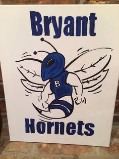 a sign with a drawing of a bee on it that says, bryannt hornets