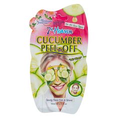 Make skin feel refreshed using this peel-off mask. With the goodness of cucumber, pressed flowers, and lime juice easily remove dirt and grime from your face. This 20 minute facial treatment gives you that deserved "me-time." Peels off easy For all skin types Gently peels dirt and grime Vegetarian standard Volume: 10ml/0.3fl.oz. Material: Cream - Claire's 7th Heaven Cucumber Peel-Off Mask