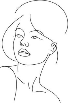 a line drawing of a woman's face