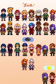 an image of pixel art with many different people