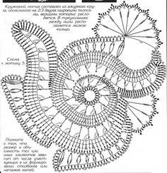 the diagram shows how to make an intricate doily