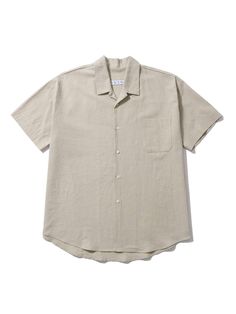 It is a short sleeves shirt with open collar neckline. Made of linen and cotton blend fabric, the shirt has features of both linen and cotton, which are breathable and comfy fit. The bio-washing process creates soft color and texture.- Open collar- Button closure- Round hem- Chest pocket Linen Camp Shirt With Placket And Camp Collar, Linen Short Sleeve Shirt With Camp Collar For Beach, Solid Linen Collared Shirt, Solid Collared Linen Shirt, Linen Camp Shirt With Johnny Collar For Spring, Summer Linen Camp Shirt With Placket, Vacation Linen Collared Shirt, Linen Camp Shirt With Camp Collar, Collared Linen Short Sleeve Shirt For Beach