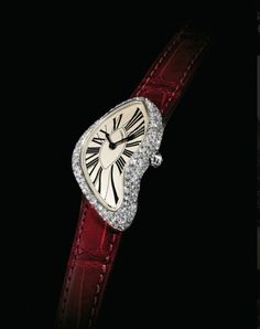 Cartier Crash, Red Aura, Red Watch, Cartier Panthere, Limited Edition Watches, Cartier Watch, Classy Jewelry, Jewelry Luxury, Expensive Jewelry