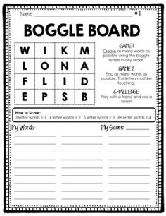 a printable worksheet to help students practice their spelling skills with the word'boogie board '