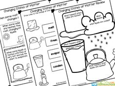 the worksheet for changing states of matter with teapots and kettles