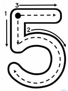 the number five is shown with arrows pointing in different directions to indicate which way you are going