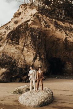 Dreamy boho west coast gay elopement at Hug Point State Park in the gorgeous state of Oregon.