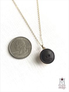 This military button necklace bears a vintage 1943-1944 WWII US Army uniform button centerpiece. This gold-tone setting is strung on a 14K Gold-Filled, 18-inch chain with c-clasp. This military jewelry makes the perfect military gift for the soldier, their wife, mom, or girlfriend. This piece was hand-crafted by a military spouse at Hope Design Ltd., reinventing military heraldry in a modern, fashionable way. Us Army Uniform, Us Army Uniforms, Military Jewelry, Military Gift, The Soldier, Hope Design, Quarter Dollar, Button Necklace, Military Spouse