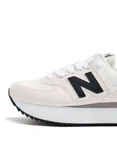 New Balance 574+ Sneakers In Beige/White | Editorialist New Balance 574 Sneakers, New Balance 574, New Balance, Great Deals, Sneakers, White