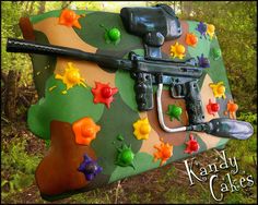 Paintball Cake by Kandy Cakes by Leeroy Rokkenröhl (Formerly of Kandy Cakes), via Flickr Dubai Cake, Gamer Cake, Cake House, Cake Photo