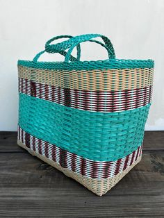 LARGE BASKET: This a very traditional market basket used in Guatemala to do market purchases. It is woven plastic which makes it very resistant. This bag can hold easily 20 pounds and used on a daily basis, it can last 10-20 years without doubt, probably even a LIFETIME. It is a very resistant product. They are handmade carefully by a Guatemalan artisan. They are made to last. In Guatemala, it is possible to find a large selection of this baskets on very bright colors. Even exposed to the water, Red Woven Straw Bag For Shopping, Red Handwoven Rectangular Straw Bag, Rectangular Red Straw Bag For Shopping, Rectangular Red Straw Shopping Bag, Red Rectangular Straw Bag For Daily Use, Red Rectangular Straw Bag For Shopping, Red Rectangular Straw Shopping Bag, Red Handwoven Beach Bag For Market, Red Handwoven Beach Bag For Shopping