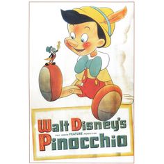 the poster for walt's pinocchio shows a boy with a baseball bat