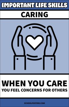 Life Skills Caring Poster Important Life Skills, Teacher Posters, Your Message, Care About You, Life Skills, Biology, Hallway, Card Stock, How Are You Feeling