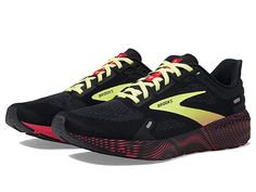 Brooks Launch GTS 9 - Men's Shoes : Black/Pink/Yellow : Breathe and live every step with the high-performance Brooks Launch GTS 9 shoes made to make a difference on the field. Textile and synthetic upper with air mesh that enhances the fit and eases ventilation. Textile lining and cushioned insole provides a fast ride without any extra weight. Round-toe silhouette. Branding on tongue, upper, and heel. Lace-up closure. HPR in heel with blown rubber outsole add support to the GTS(Go-To-Support) sn Trail Running Shoes With Air Cushioning For Training, Running Shoes With Boost Midsole For Sports, Sports Running Shoes With Boost Midsole And Secure Fit, Boost Midsole Running Shoes With Secure Fit, Trail Running Shoes With Cushioned Footbed For Sports, Dynamic Running Shoes For Training With Secure Fit, Fade-resistant Lace-up Running Shoes With Secure Fit, Sporty Trail Running Shoes With Branded Insole For Sports, Training Trail Running Shoes With Boost Midsole