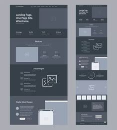 Landing page wireframe design for business. website one page design template. Ux ui web page Wireframe Web, การออกแบบ Ui Ux, Website Wireframe, Ux Project, Webpage Design Layout, Design De Configuration, Mailing Design, Wireframe Website, Website Planning