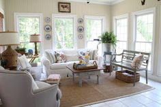 the living room is clean and ready for guests to come home with their family members