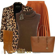 Classy Work Attire, Informal Attire, Leopard Print Outfits, Trendy Office, High Fashion Outfits, Animal Print Fashion, Brown Outfit, Fall Fashion Outfits