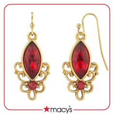 in stock Ruby Aesthetic, Dream Vanity, Fire Earrings, Oc Inspo, Classic Earrings, Beauty Gift Sets, Red Earrings, Fashion Jewelry Earrings, Gold Dipped