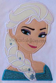 this is an image of a frozen princess applique on a t - shirt