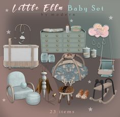 a baby nursery set with furniture and accessories