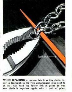 an advertisement for toothbrushes with chains attached to them