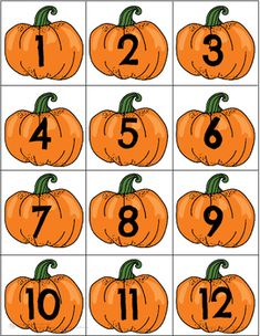 a pumpkin themed counting game with numbers