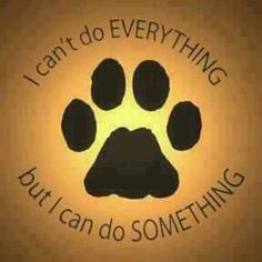 a dog paw with the words i can't do everything you can do something