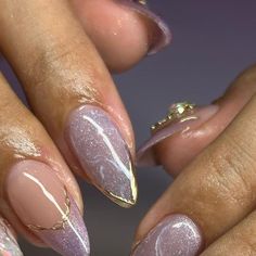 kc nailed it ♡ on Instagram: "lavender haze ⊹˚. ♡.𖥔 ݁ ˖" #nailtrends #springnails #nails #manicure #springmanicure #naildesigns #nailart #manicure3763 Lilac Tipped Nails, Lavender Nails Elegant, Lilac Nails Wedding, Acrylic Nails For Purple Dress, Wedding Nails With Lavender, Gold And Lavender Nails, Lavender Nails Sparkle, Lavender Silver Nails, Lilac Bridal Nails