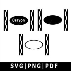 the crayon logo is shown in black and white with an oval on it