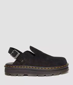 Dr. Martens Zebzag Suede Mule - Black US 11, Women's Black Suede slip-on shoe Adjustable ankle strap AirWair™ cushioned footbed. Due to the nature of leather/suede, small variances of color in the skin may occur, this is in no way considered a defect. These are inherent characteristics of leather/suede and will enhance the individual look of your garment.. Leather Upper. Textile/Manmade Sock. Manmade Outsole. Apparel & Accessories > Shoes Black Suede Shoes Women, Black Dr Martens, Fur Accessories, Platform Mules, Suede Mules, Goodyear Welt, Classic Leather, Dr. Martens, Sock Shoes