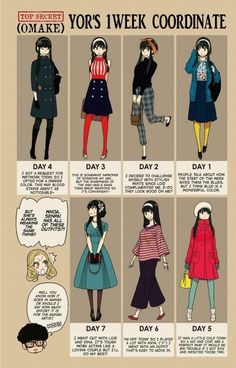 an info sheet with different types of women's clothing and how to wear them