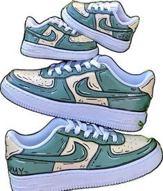 Nike Low-top Sneakers With White Laces, Nike Custom Casual Sneakers With White Laces, Painted Nike Air Force, Nike Air Max Trainers, Nike Air Uptempo, Low Dunks, Nike Vapormax Flyknit, Painted Nikes, Nike Air Force 1s