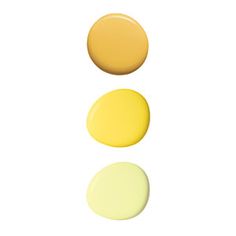 three different shades of yellow on a white background