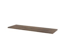 a wooden shelf on a white background