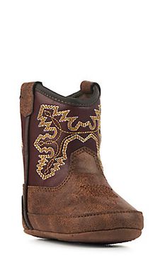 Brown Western Booties With Snip Toe, Western Brown Booties With Round Toe, Brown Western Booties With Round Toe, Closed Toe Brown Boots For Ranch, Brown Closed Toe Boots For Ranch, Western Baby Boy, Western Baby Clothes, Western Baby, Western Babies