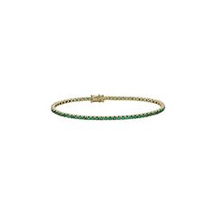 Indulge in the timeless elegance of our emerald tennis bracelet. Whether celebrating a new life with a push present or embracing your birthstone, this exquisite bracelet is a symbol of enduring beauty and cherished moments. Available in 14k Yellow Gold, White Gold, and Rose Gold Total Carat Weight: 5.35 ct Adjustable 6" - 7" Made to order. Lead time is 4-6 weeks. Benefits of Solid 14k Gold Jewelry Most loved for its durability and longevity Can be worn daily and requires less maintenance and car Classic Bracelets With May Birthstone, Classic Emerald Bracelets For Formal Occasions, Classic May Birthstone Bracelets, Classic Formal Emerald Bracelets, Classic Gold Tennis Bracelet With Emeralds, Formal Round Bracelet With May Birthstone, Fine Jewelry Emerald Jubilee Bracelet, Formal Bracelet With May Birthstone, May Birthstone Bracelet For Formal Occasions