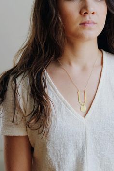 Minimalist U Circle Drop Necklace | Minimalist Necklace | Modern Necklace | Long Necklace | Brass Ne Wreath Necklace, Floating Diamond Necklace, Gold Moon Necklace, Modern Necklace, Floating Necklace, Metal Charms, 14k Gold Necklace, Necklace Minimalist, Brass Necklace