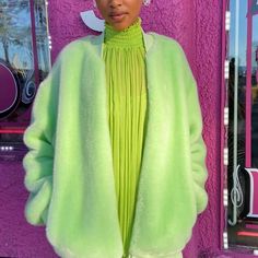 Shopbop on Instagram: “Lime time 🎾” Giraffe Pictures, Skirt Socks, Blouse Outfit, China Fashion, Romper Pants, Jeans Jumpsuit, Cardigan Coat, Faux Fur Jacket