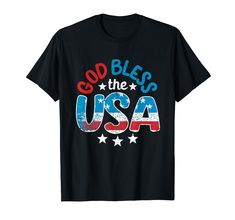 god bless the usa t - shirt with stars and stripes