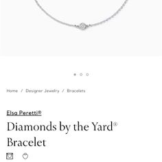 Nwt Tiffany And Co Diamonds By The Yard Bracelet. Tiffany And Co Diamond Bracelet, Diamonds By The Yard, Elsa Peretti, Tiffany Co Jewelry, Tiffany And Co, Tiffany & Co., Womens Jewelry Bracelets, Diamonds, Women Jewelry