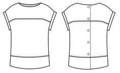 the front and back views of a women's shirt