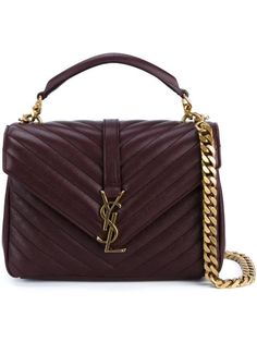 Saint Laurent College Bag, Sac Yves Saint Laurent, Saint Laurent Purse, Bags Purple, Embellished Purses, Purple Handbags, Purple Purse, Chain Purse, College Bags