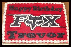 a birthday cake with the words happy birthday to foxy trevoi on it