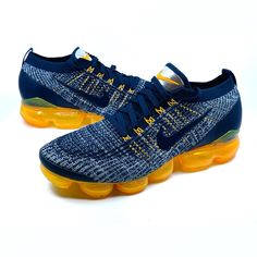 New Without Box Nike Air Vapormax Flyknit 3 “College Navy Orange” Size 11 Check Out My Closet For More Nike Adidas Air Max 270 90 95 97 270 720 Vapormax Air Force 1 Vapormax Nike, Nike Air Vapormax Flyknit 3, Nike Boots, Nike Air Vapormax Flyknit, Nike Vapormax, Vapormax Flyknit, Mens Boots Fashion, Air Vapormax, New Nike Air