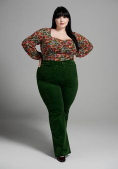 In a marvelous medley of styles, these vintage-inspired mariner pants combine a 70’s flare-leg silhouette with a fall-fabulous corduroy construction. Presenting in a deep green hue, these slightly stretchy high-rise pants from our ModCloth namesake label boast front and back patch pockets and a retro-chic flared leg finish.98% Cotton, 2% Spandex.Machine wash.Front and back pockets. Front button closure.ImportedFabric provides stretch.Model Measurements: HEIGHT: 5' 9½''BUST: 32''WAIST: 26''HIPS: 38''Dress 2 US / 6UK / XSHeight 5' 8" / 173cm Bust 49½" / 126cm Waist 40½" / 103cmHip 57" / 145cmDress 22W / 26 UK/ 2X Plus Size 70s Fashion, 60s Mod Fashion, Plus Size Vintage Clothing, Designer Plus Size Clothing, Boho Plus Size, Cute Thanksgiving Outfits, Thanksgiving Outfit Women, Plus Size Fall Outfit, 70s Outfits